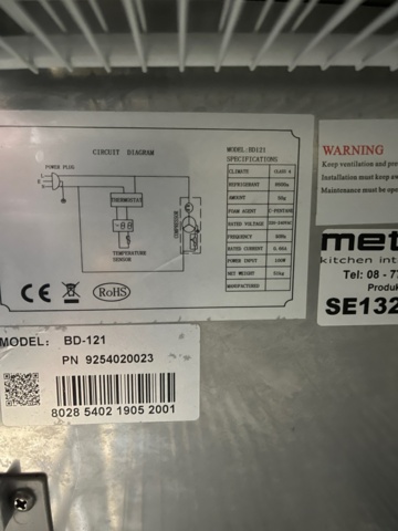 897731-3 Meto's undercounter freezer from 2020
