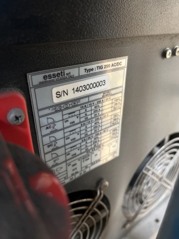 962713-8 TIG welding Esseti 250 and gas welding trolley