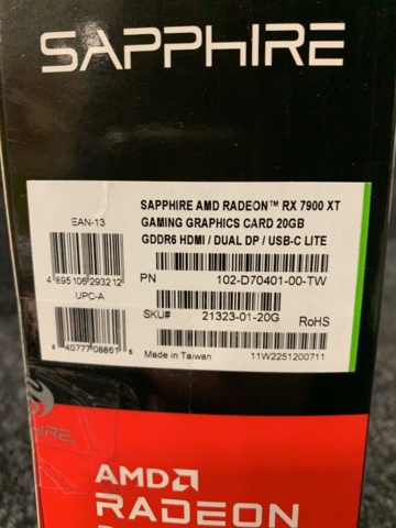 994688-4 Graphics card Sapphire Radeon RX 7900 XT 20GB