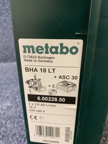 1000495-3 Battery-powered hammer drill Metabo BHA 18 LT (machine and charger only)