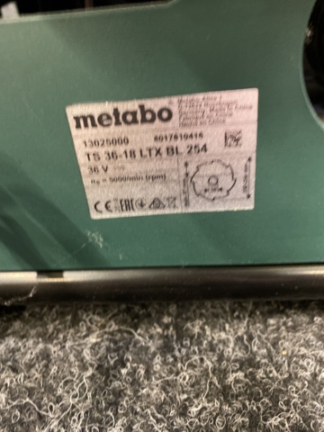 1002531-6 Table circular saw battery powered Metabo TS 36-18 LTX BL 254