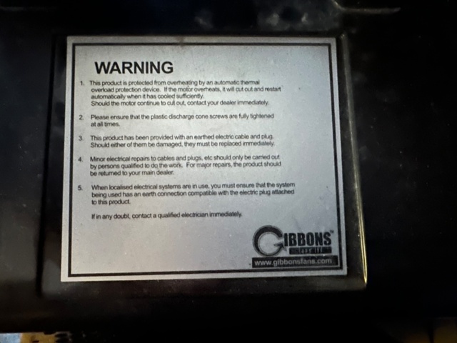 1000669-5 1 pc Fan Gibbons 1.1kW