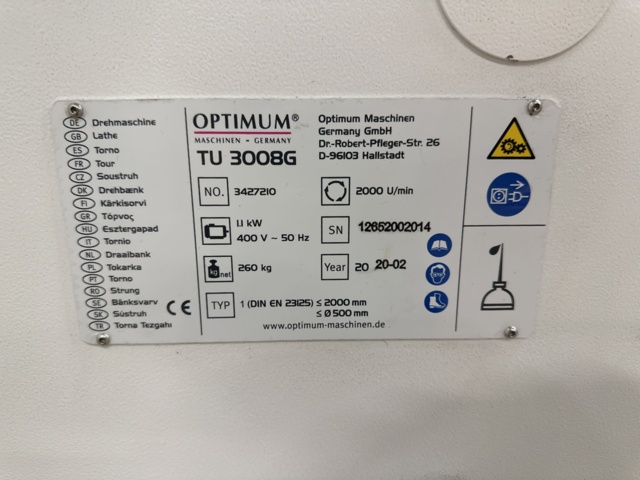 979608-18 Bench lathe Optimum TU 3008G