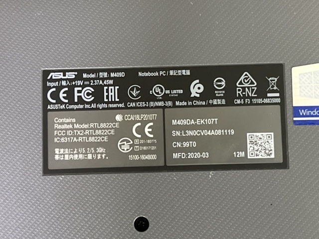 921583-10 Laptop, Asus Notebook PC M409D