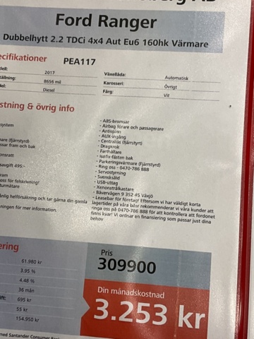 961963-36 Ford Ranger Double cab 2.2 TDCi 4x4 - 2017