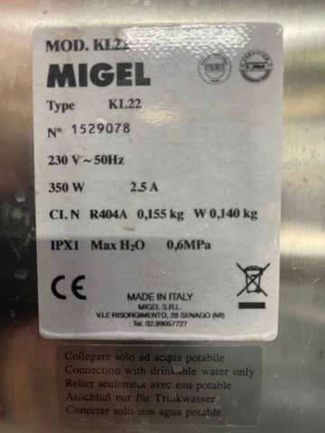 897752-4 Ice machine Porkka KL22. Purchased in 2021