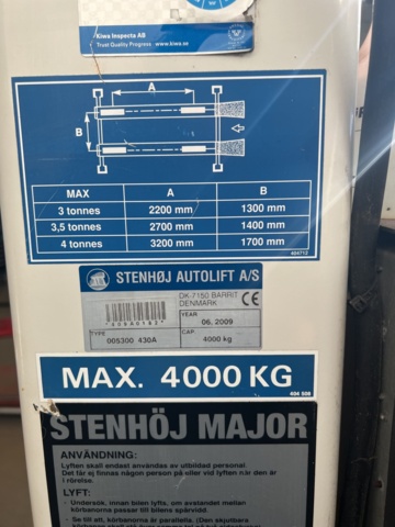 980949-4 4-pillar lift from Stenhöj, 4000kg -2009