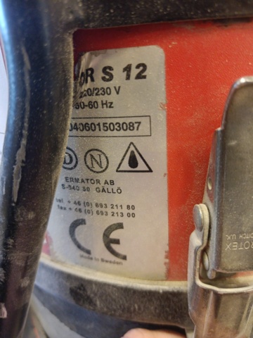 928900-11 Dust separator Ermator S12