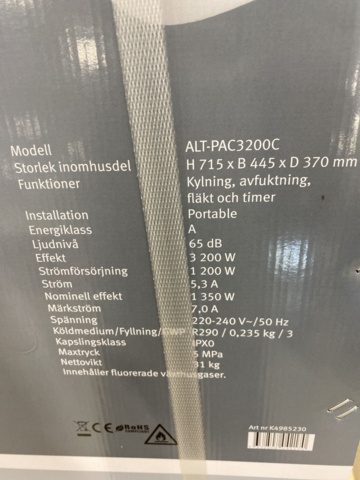 1004143-5 Portable AC Altech 3.2KW