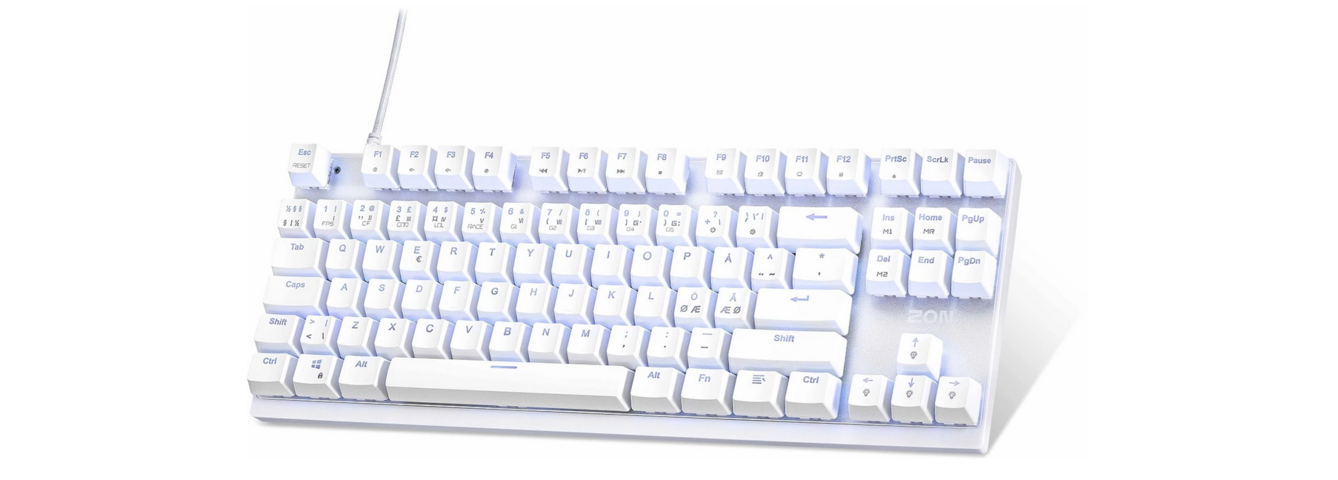 1000959-2 Gaming keyboard ZON - Home of Victory keyboard2 white