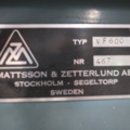 954448-6 Milling machine, Mattsson & Zetterlund VF 600