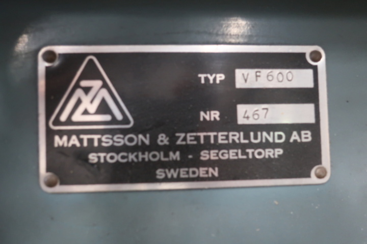 954448-6 Milling machine, Mattsson & Zetterlund VF 600