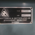 954448-7 Milling machine, Mattsson & Zetterlund VF 600
