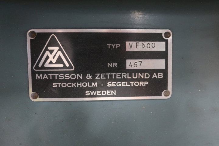 954448-7 Milling machine, Mattsson & Zetterlund VF 600