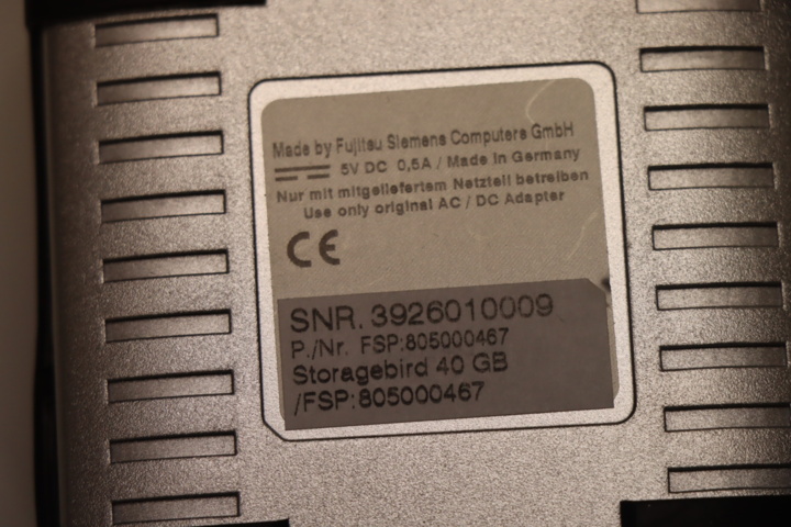 930984-3 External HD Fujitsu Storagebird USB 40GB