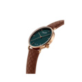 888081-2 TIMELESS "The original" Green dial, Rose gold colored case, Bracelet Brown leather