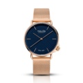 888270-1 TIDLÖS "The original" Blå urtavla, Armband Roseguldfärgad milanese