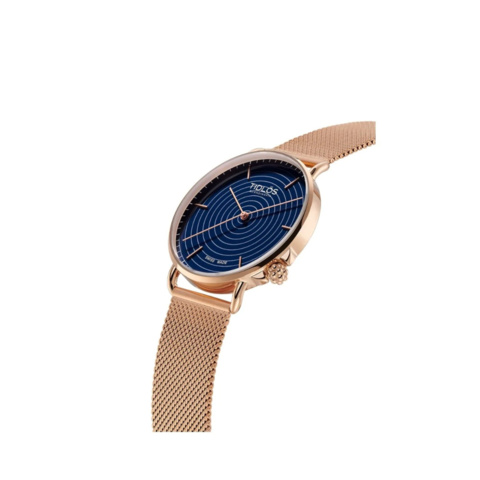 888270-2 TIDLÖS "The original" Blå urtavla, Armband Roseguldfärgad milanese