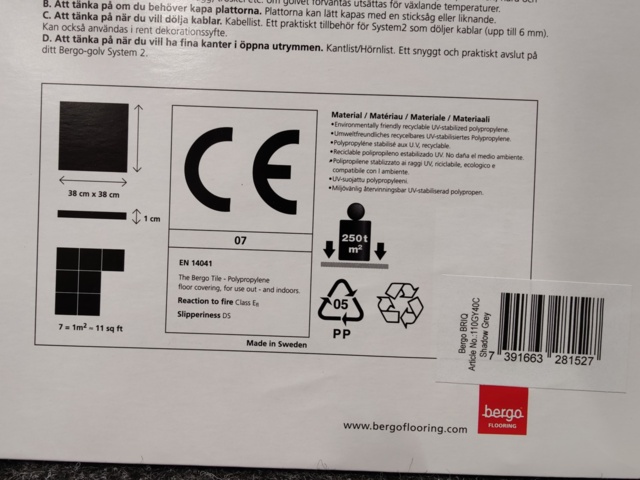 1005721-5 40 sqm Floor Bergo Briq System 2 Shadow Grey