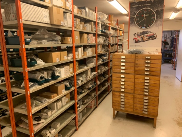 420921-1 Citroen large spare parts stock purchase SEK 1.2 million stock list attached, shelves backs included