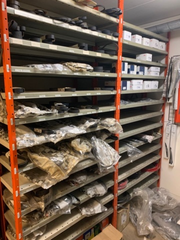 420921-11 Citroen large spare parts stock purchase SEK 1.2 million stock list attached, shelves backs included