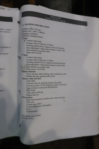 1006254-30 Wide belt sander for metal, Grindingmaster Timesavers 41 series 1350-ww -2008