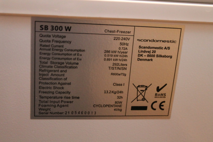 1005399-4 Freezer box Scandomestic 292 liters