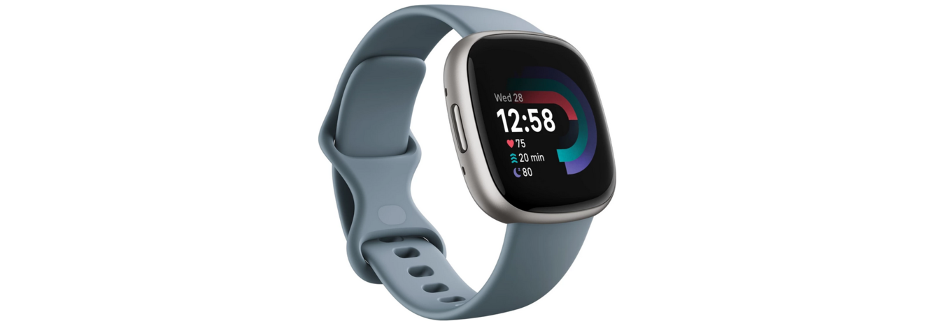 1007317-2 Smartwatch Fitbit Versa 4 Waterfall Blue Platinum