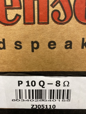 1008161-3 2 speaker elements Jensen P10Q 40w 8Ω