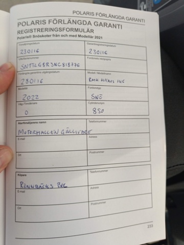 928972-71 Polaris RMK Khaos 850 RMK 146" -2022