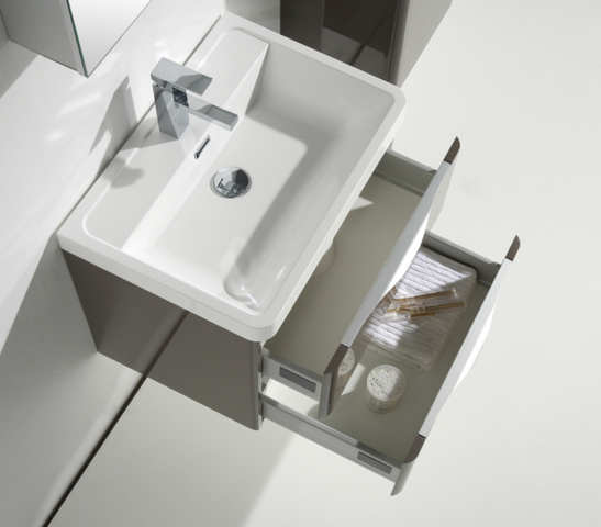 1011099-4 sylvia grey-brown 60 cm chest of drawers + wash basin - sw1410H.grey