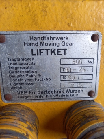 1011356-3 Unilift 500kg 3 phase