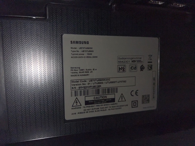 814972-5 Smart TV Samsung UE75T6905K