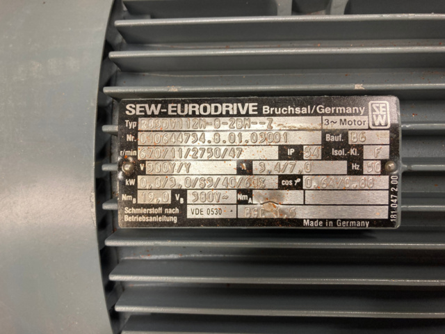 954595-2 Gear motor with brake SEW 3.0kW shaft 50mm