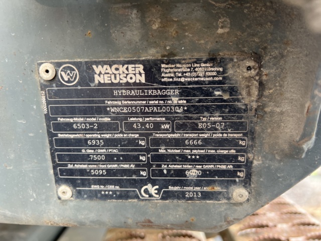 1001286-30 Wheel excavator Wacker Neuson 6503-2, -2013