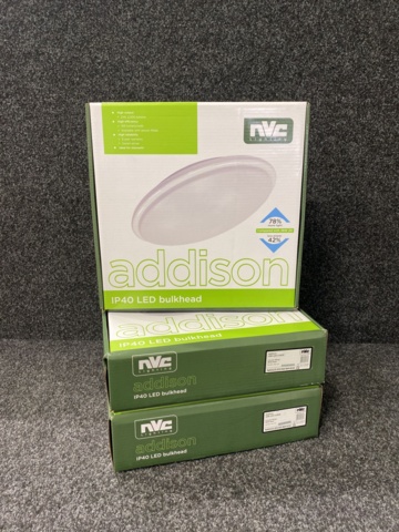 1013394-1 3st plafonder NVC Lighting Addison LED 22W, IP40, WH OPAL 830