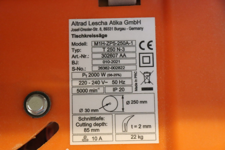 931071-6 Saw table Atika T 250 N-3