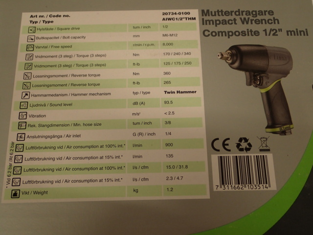 1014126-19 Nut driver Luna AIWC 1/2" THM (new in box)