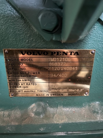 1012846-20 Volvo Penta Powerplant PWE 121 DG Stamford