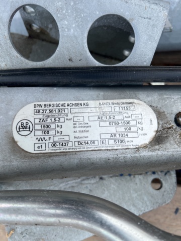 897241-3 NEW BPW trailer axle with push brake and cables