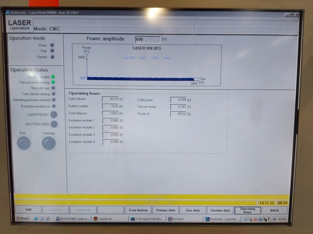 1014414-15 Laserskärmaskin Bystronic Byspeed 3015 + Bylaser 4400