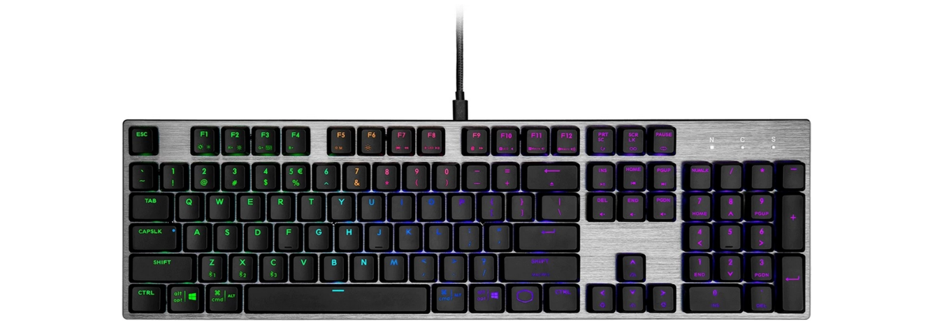 1012018-2 Gamingtangentbord Cooler Master SK652 Wired Low Profile RGB Gaming Keyboard - Space Grey