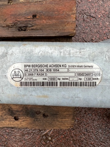 897241-6 NEW BPW trailer axle with push brake and cables