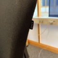 992646-4 Office furniture: Electric raise/lower desk, office chair, bookshelf