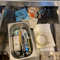 998455-56 Kitchen utensils, crockery, canteens, glasses, cutlery, etc.