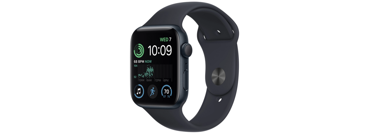 1014548-2 Apple Watch SE GPS 44mm Midnight Aluminium Case with Midnight Sport Band - Regular