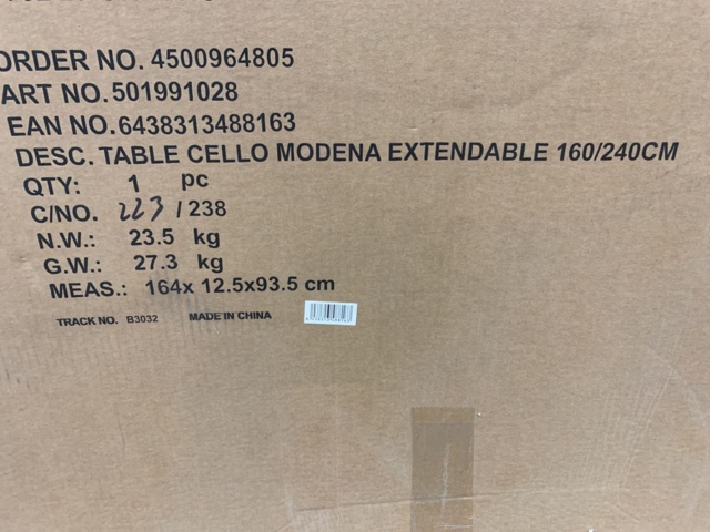 1015822-4 Table Cello Modena Extendable 160-240Cm