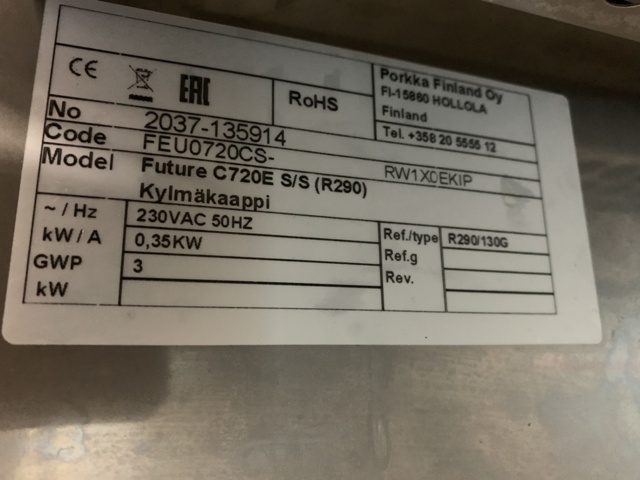 992576-5 Restaurant refrigerator Porkka Future C720E S/S