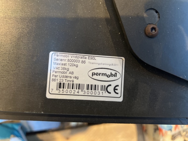 981004-4 Vridplatta för tillgänglighetsanpassning av bilstol