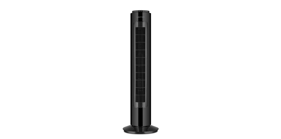 1017340-1 2 pcs Oscillating fan tower Loeffen 73 cm with remote control Black